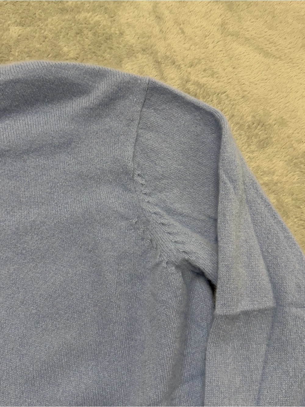 White + Warren 100% Cashmere Sweater Crewneck Baby Blue Womens Small - Picture 3 of 9